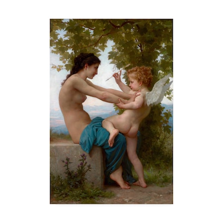 Bouguereau 'A Young Girl Defending Herself Against Eros' Canvas Art,16x24
